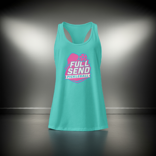 Full Send Pickleball Women’s Fitted Racerback Tank Top | Pickleball Apparel for Women