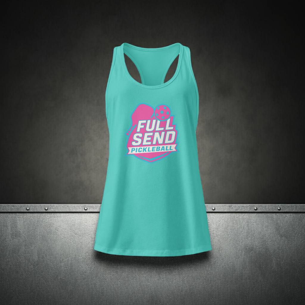 Full Send Pickleball Women’s Fitted Racerback Tank Top | Pickleball Apparel for Women